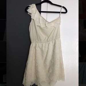 Off White One Shoulder Dress